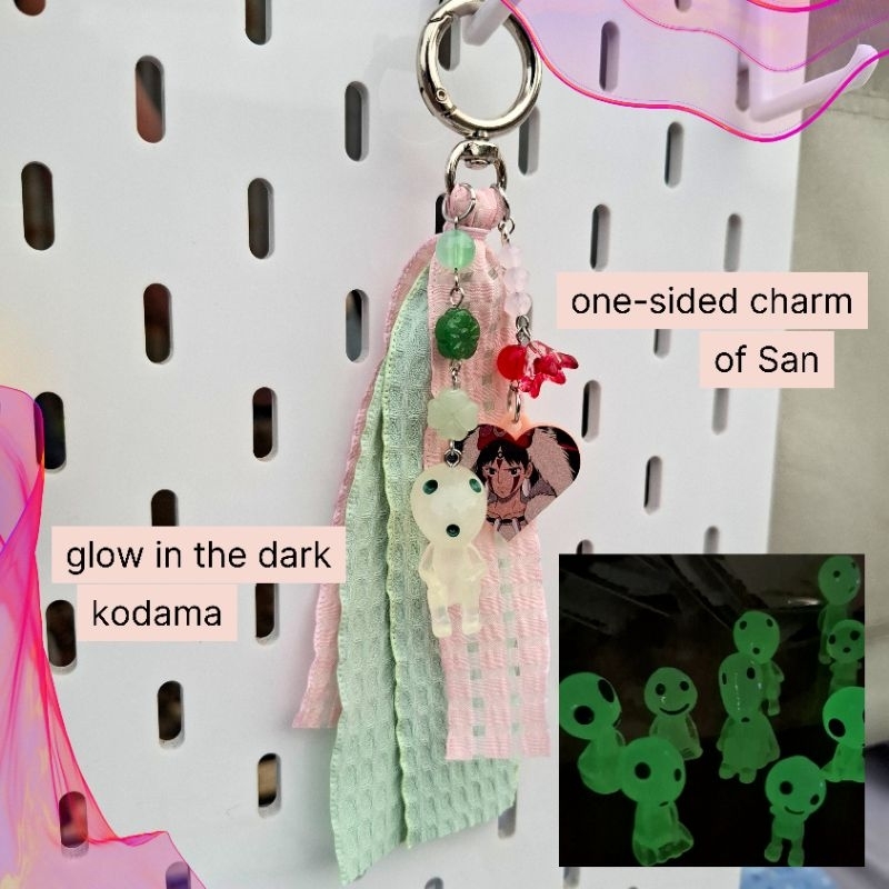 GANTUNGAN Kodama Princess Mononoke Glow in The Dark Bag Charm | พวงกุญแจจิบลิ | พวงกุญแจกระเป๋าสตูดิ