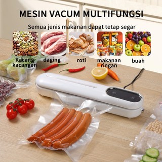 FREE 10PCS PLASTIK - Mesin Vacuum Sealer Makanan Alat Vakum Dan Penyegel Pengemas Otomatis