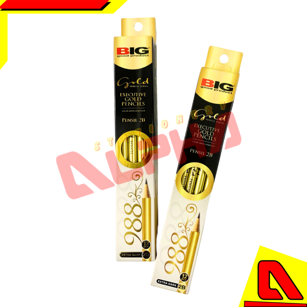 2B Big Executive Gold Pencil / 2B Big Gold Pencil / ดินสอ 2B / ดินสอใหญ่ / 1 แพ็ค 12 ชิ้น