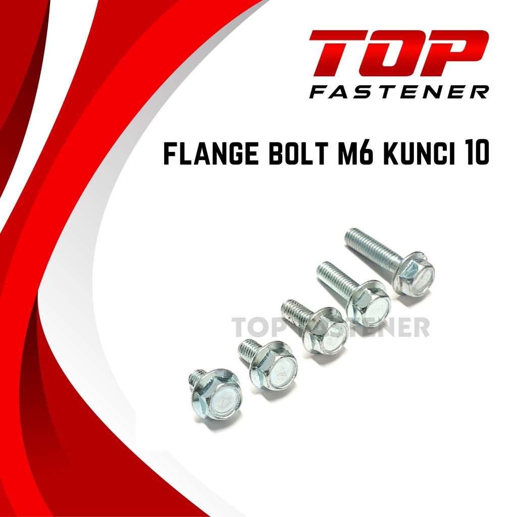 MESIN FLANGE BOLT KEY 10 สีขาว 6x10 6x12 6x15 6x20 6x25 CVT ENGINE BLOCK CALTER BOLT 6MM M6 BOLT 10
