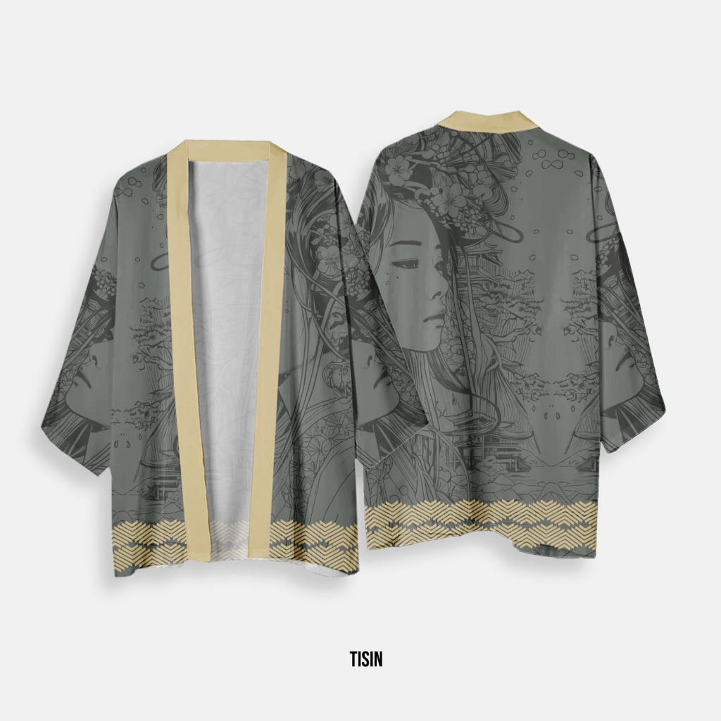 Haori Kimono Outwear Casual Full Print Tisin