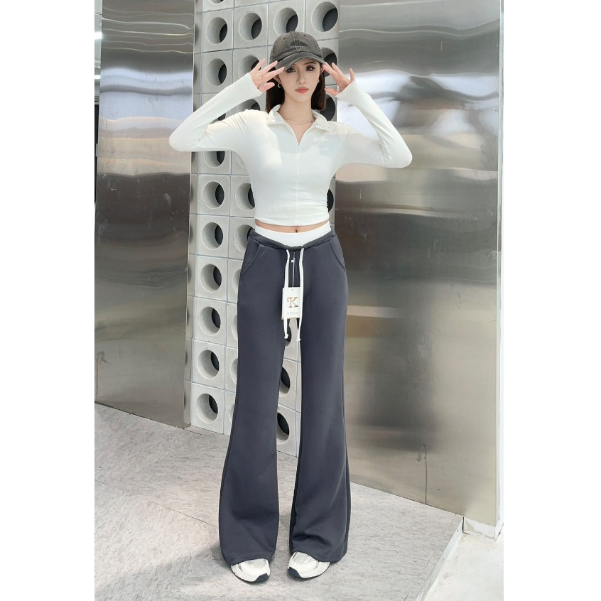 ผู้หญิง Cutbray Keltis 808 Flare Pants ตัดสไตล์เกาหลีนําเข้า Bangkok Bkk