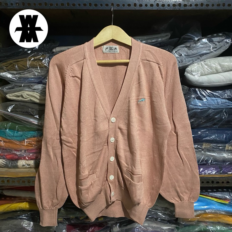 เสื้อคาร์ดิแกนถัก Vintage Felix Buhler Peach Size M 64x52