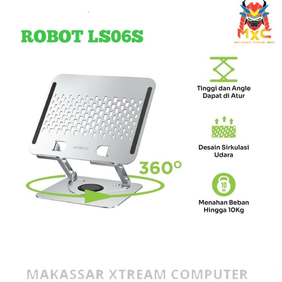 ROBOT RT-LS06S ขาตั้งแล็ปท็อปแบบพกพาพับได้ 360° การหมุน