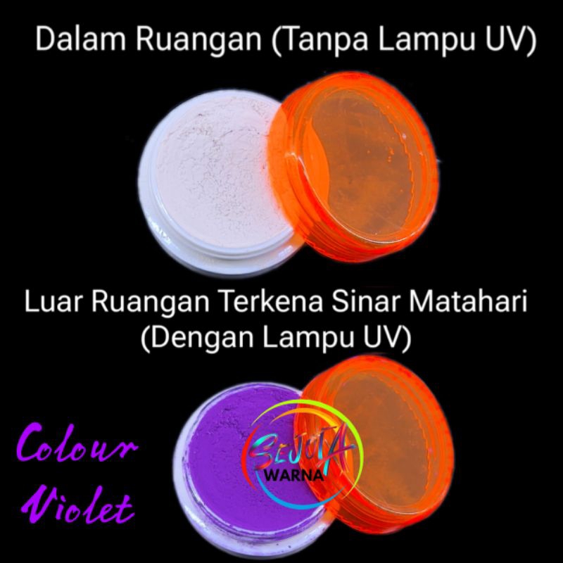 UNGU PHOTOCROMIC UV PIGMENT POWDER VIOLET PURPLE PIGMENT POWDER CHANGE COLOR 1GR
