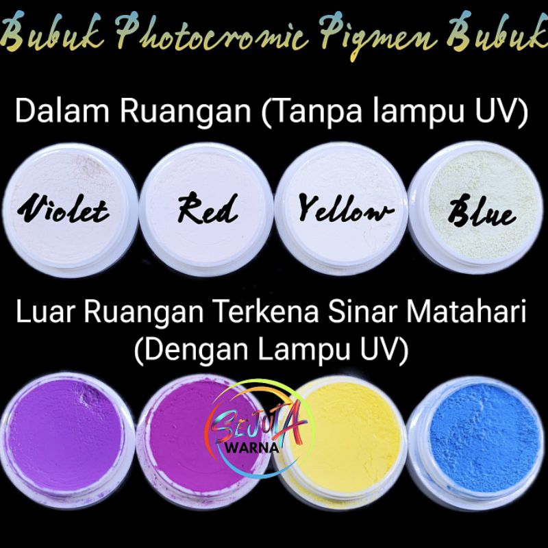 PHOTOCROMIC UV PIGMENT POWDER BLUE BLUE PIGMENT POWDER CHANGE COLOR 1GR