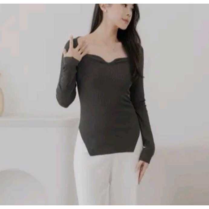 ZELLE LONG SLEEVE TOP / LATEST KOREAN LOOKE LONG SLEEVE WOMENS KNIT TOP