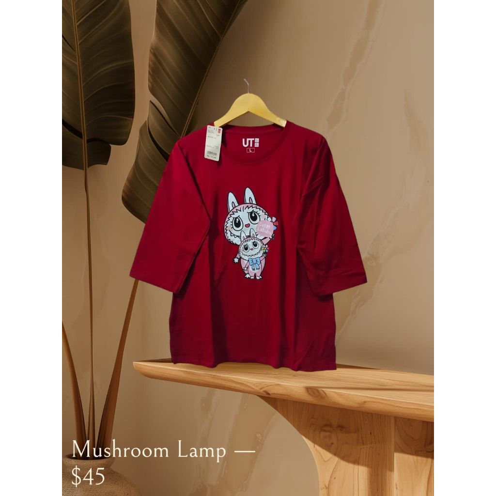 Uniqlo LABUBU เสื้อยืด Over size 7/8 Sleeve