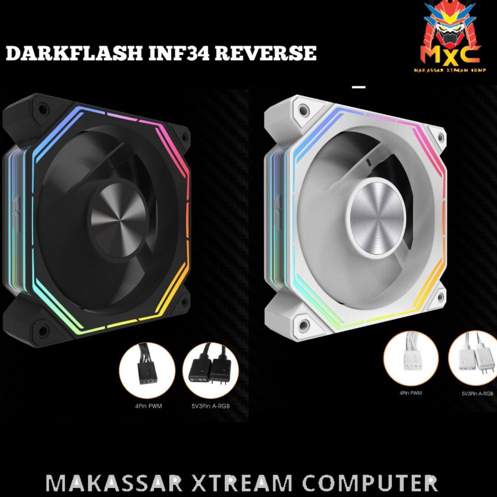 DarkFlash INF34 A-RGB [พัดลมเดี่ยว] REVERSE FAN CASING