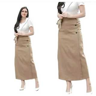 Luna Skirt Rok Panjang Bengalin Wanita Semi A-Line Karet / Rok Korean Style Super Jumbo