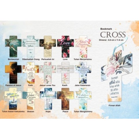 Yeraya Bible Verse Card Bible Divider และ Verse Book Gold Cross Shape Spiritual Words รูปภาพพระคัมภี