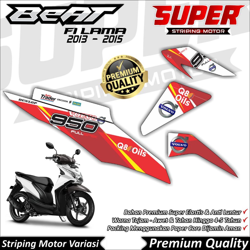 สติ๊กเกอร์ Old Beat FI, Anti-Fade, Cool, Old Beat FI Striping, Honda Beat Fi Old Volvo Striping
