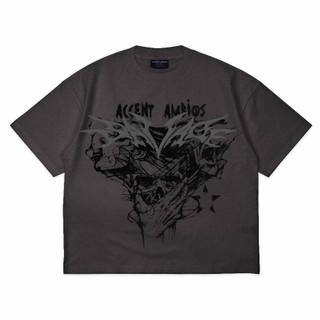 AccentAmbios Kaos Boxy fit Oversized Tshirt Savage Abu Tua Katun Santai combed printing Streetwear 30s