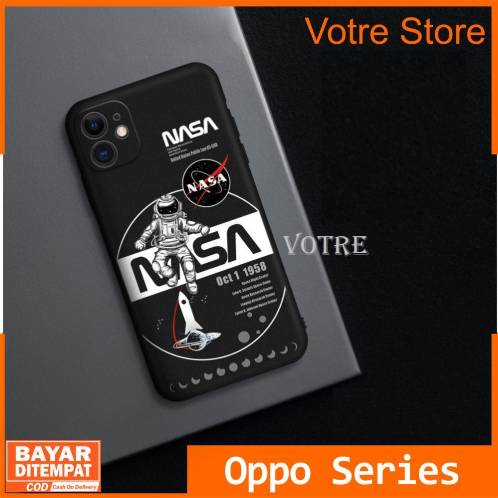 Oppo A5S A5 2020 A7 A9 2020 A11K A12 A15 A15S A16 A16S A54 4G A74 F9 กรณี NASA Rocket นักบินอวกาศเคส