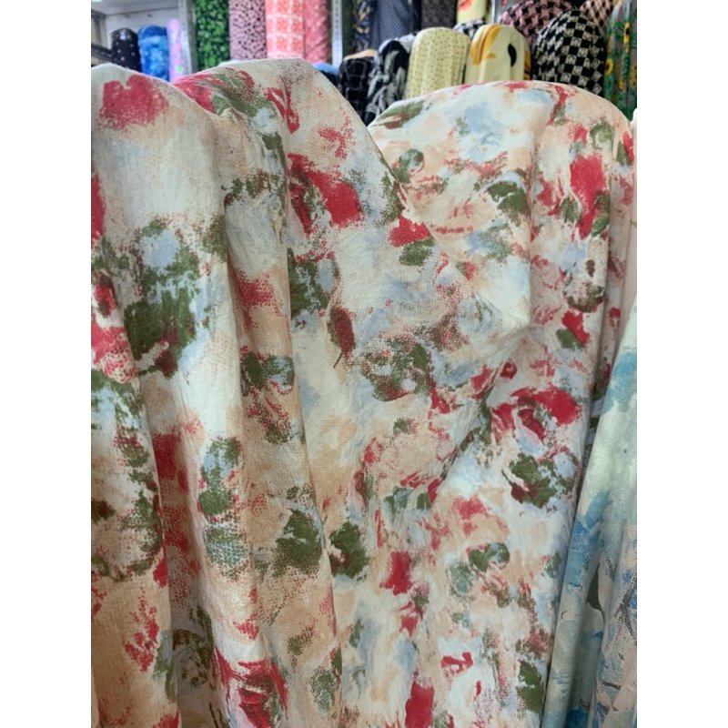 KATUN ผ้าคอตตอนลายนามธรรม || ผ้าคอตตอนมัสลินนําเข้า || Lq ราคา 0.5 mtr