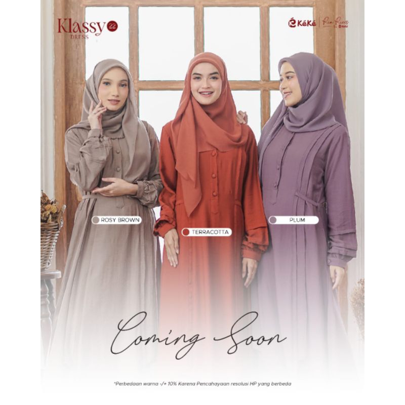 KEKE Gamis Klassy 22 (พลัม ดินเผา สี Rosy Brown) Ria Ricis