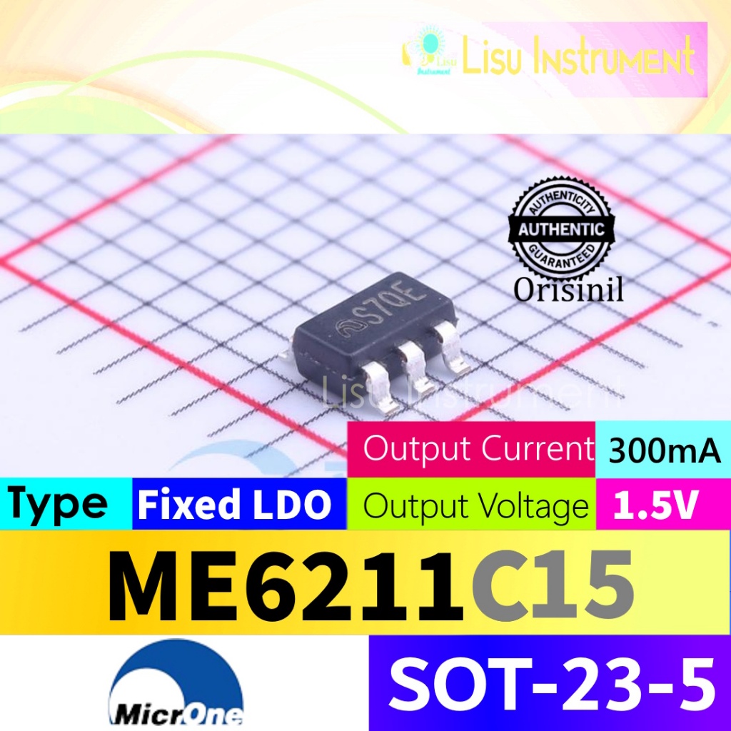 ME6211C15 300mA Fixed 1.5V LDO Regulator ME6211 S7 SOT-23-5 MICRONE ORIGINAL