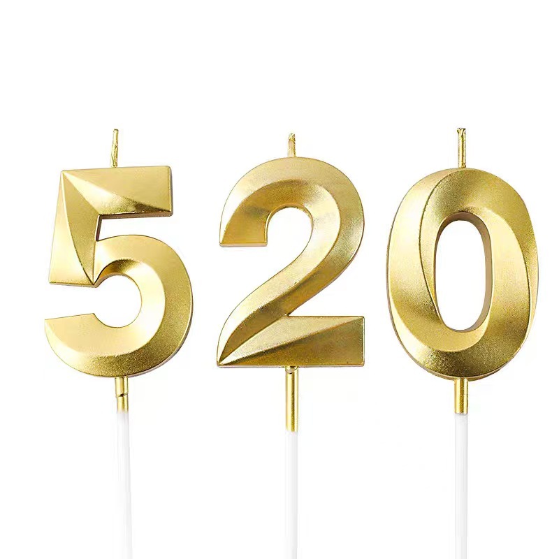 LILIN MYSTYLE GOLD METALLIC NUMBER CANDLES DF70 0-9 ใหม่วันเกิด PARTY CANDLES GOLD CANDLES วันเกิด/B