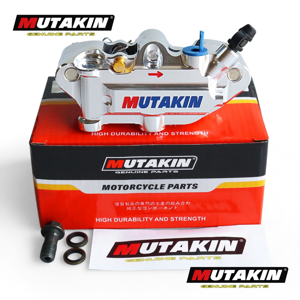 MUTAKIN Right Monoblock Caliper 4piston 2piston Caliper 4p 2p สีเงินสีดํา