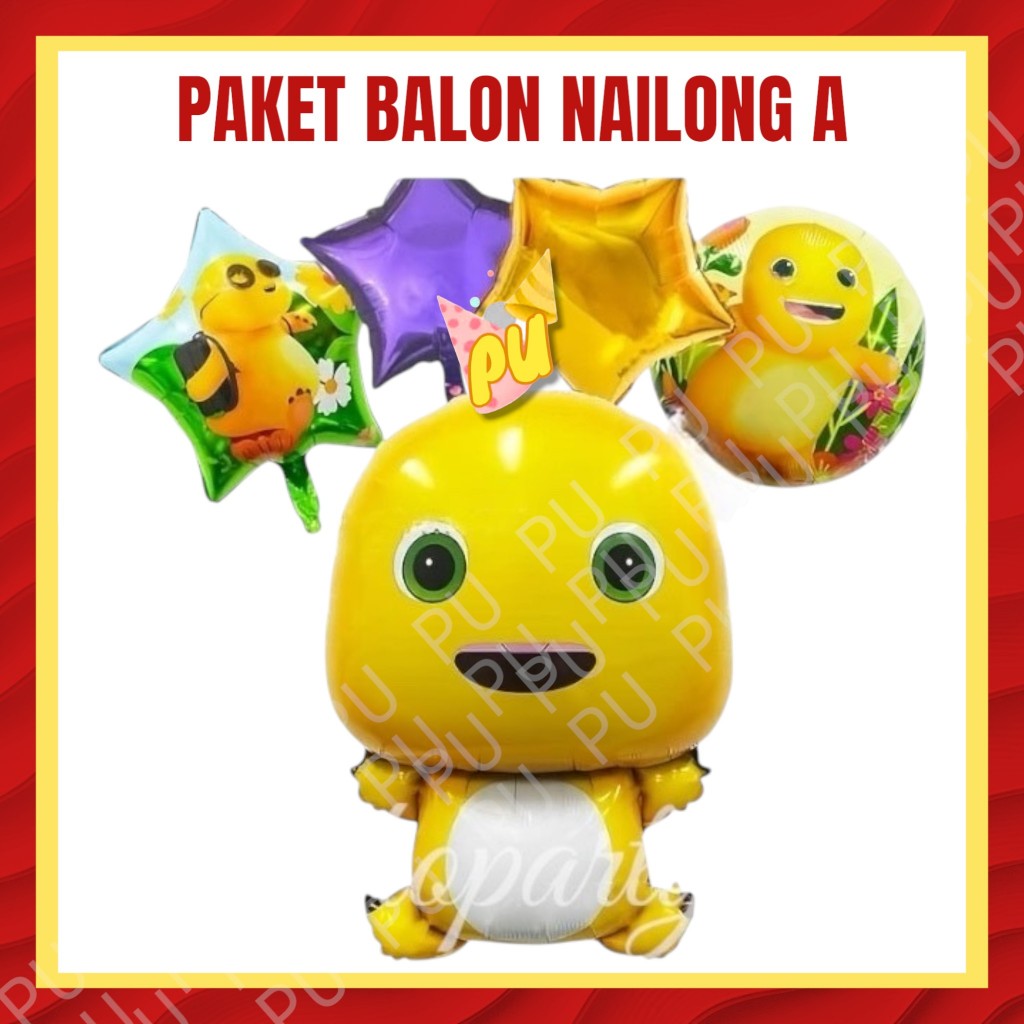 NAILONG DINO YELLOW A Balloon Package / NAILONG Birthday Decorative