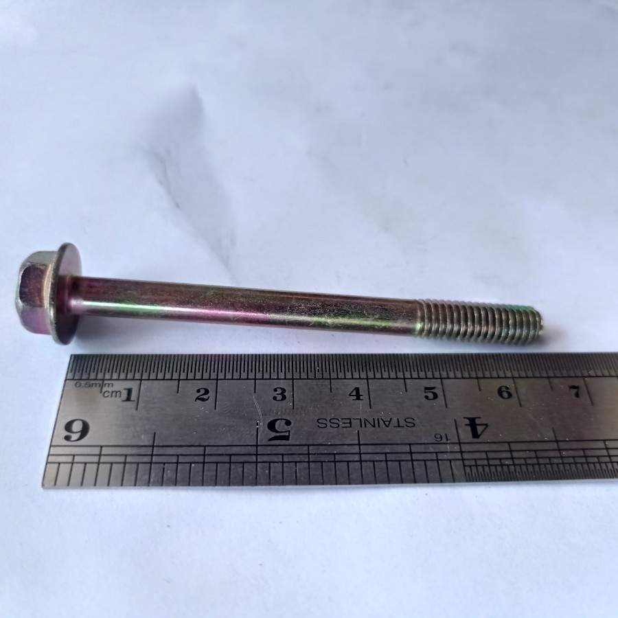M6X65 สีเหลืองหมวก BOLT FLANGE BOLT M6 X 65 KEY 10 LENGTH 6.5 ซม. 6.5 ซม.BAUD 6X65 6 X 65 65 มม.MM P