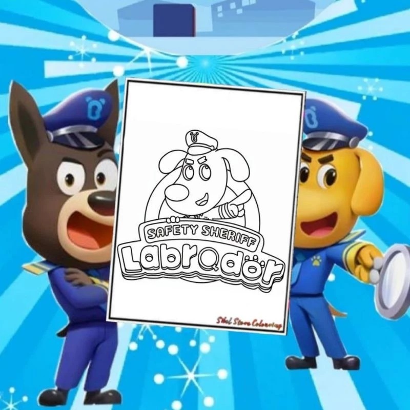 สมุดระบายสีเด็กธีมนายอําเภอลาบราดอร์ (10 ภาพที่แตกต่างกัน) / กระดาษวาดภาพหนาสามารถใช้เครื่องหมายดินสอสีและสีน้ํา