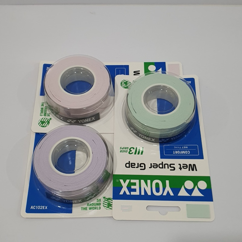 YONEX WET SUPER GRAP TAPE AC102EX / AC 102 EX ด้ามจับยางไม้แบดมินตัน - (3 ห่อ)