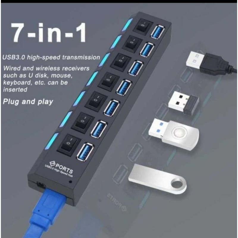 สายสวิตช์พอร์ต USB 3.0 HUB 7 ความยาว 1.2 เมตร