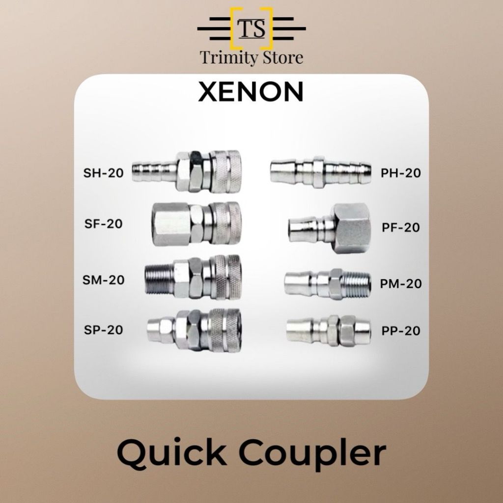 XENON Quick Coupler/การเชื่อมต่อท่อคอมเพรสเซอร์ PF20 PM20 PH20 PP20 SF20 SM20 SH20 SP20