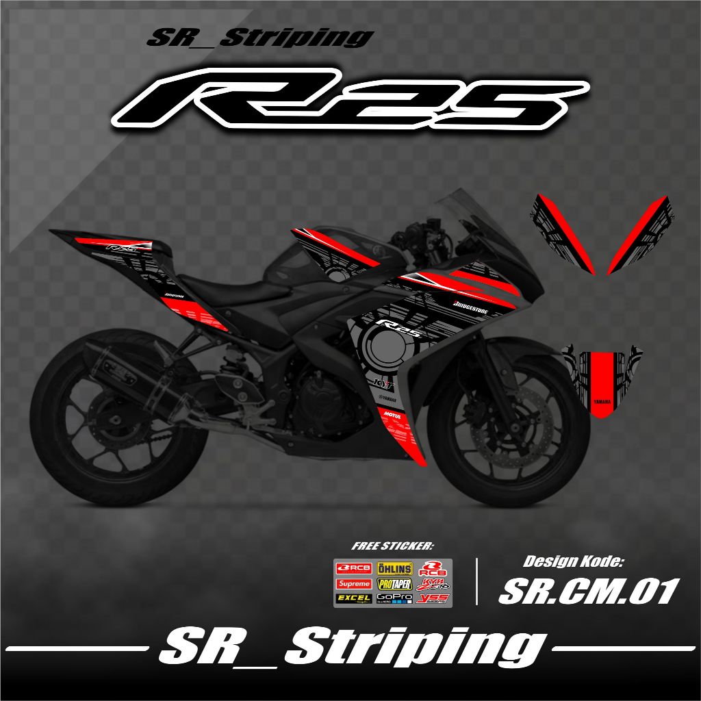 Striping Sticker R25 Variation / สติ๊กเกอร์ R25 Variation R25 - Bonus Sticker Sponsor SR.01