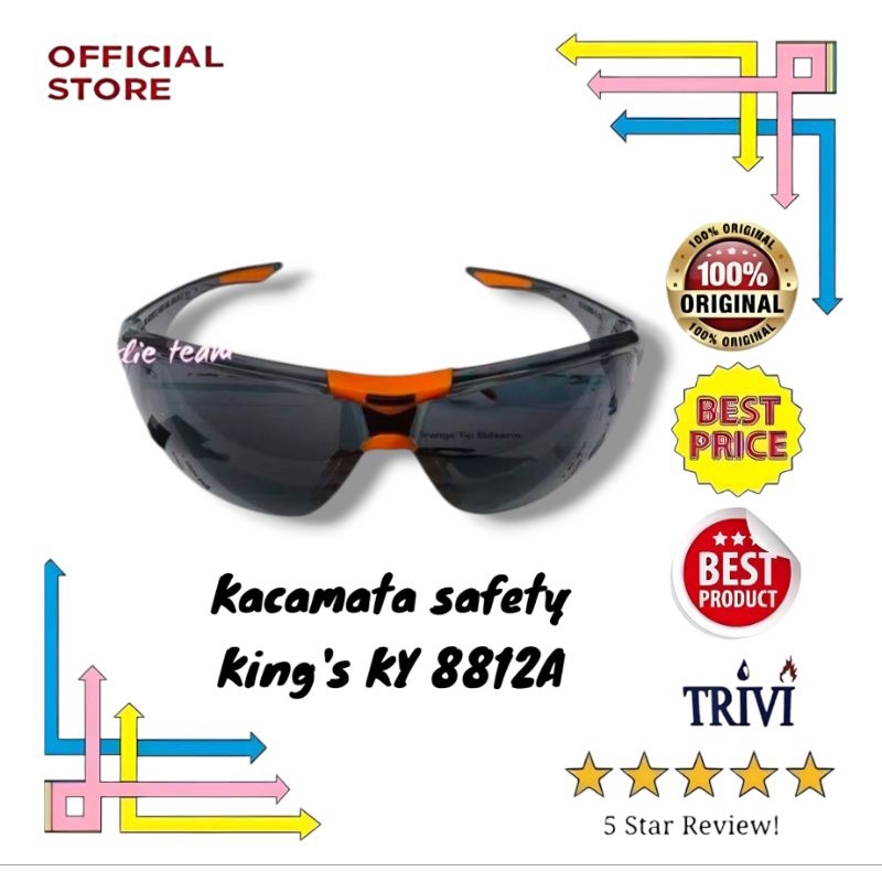 แว่นตานิรภัย KingS KY 8812A กระจกนิรภัย king ky 8812 Certified ZI