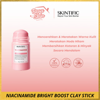 SKINTIFIC Niacinamide Bright Boost Clay Stick Membantu Mencerahkan Kulit