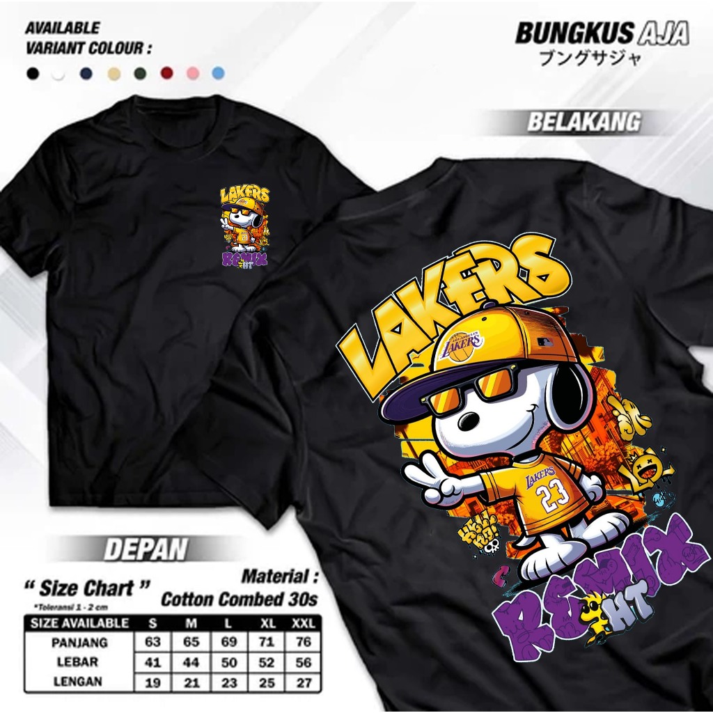เสื้อยืดคําว่า "LAKERS REMIX DONT TEMPTED" / เสื้อยืดคํา "เสื้อยืดคําว่า "LAKERS REMIX" / เสื้อยืดคํ
