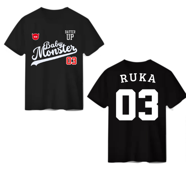 KATUN Black baby monster ruka เสื้อยืด kpop babymonster baemon ผ้าฝ้าย oblong top