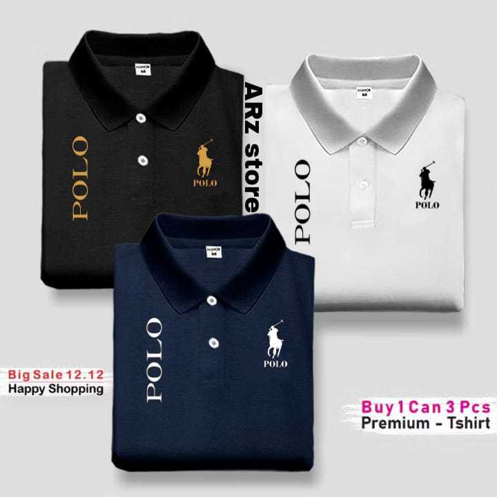 ซื้อ 1 แถม 3 ชิ้นเสื้อยืดคอปกโปโล (Polo Kirka Tri3) โลโก้ผู้ชาย Distro เสื้อยืด DM/L/XL/XXL Distro
