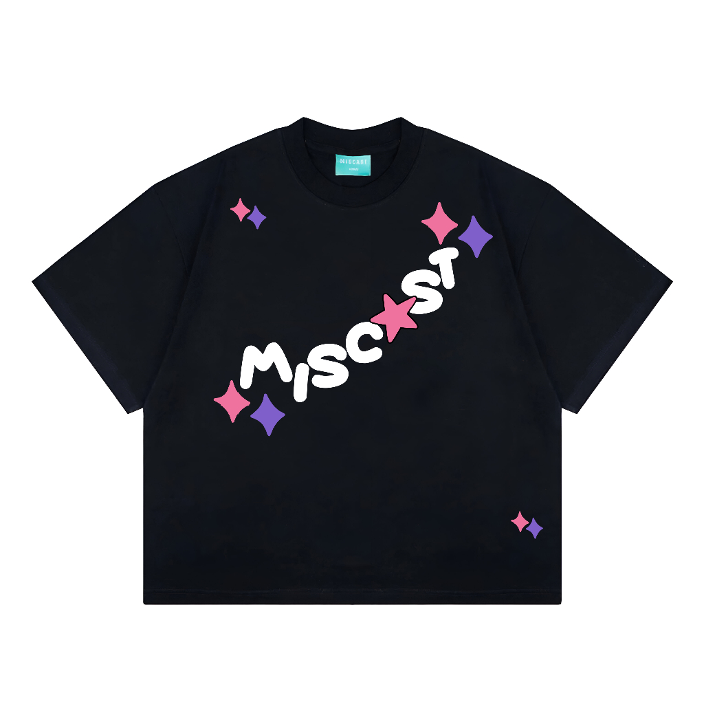 Miscast - Boxy Oversize T-Shirt - Starline - สีดํา