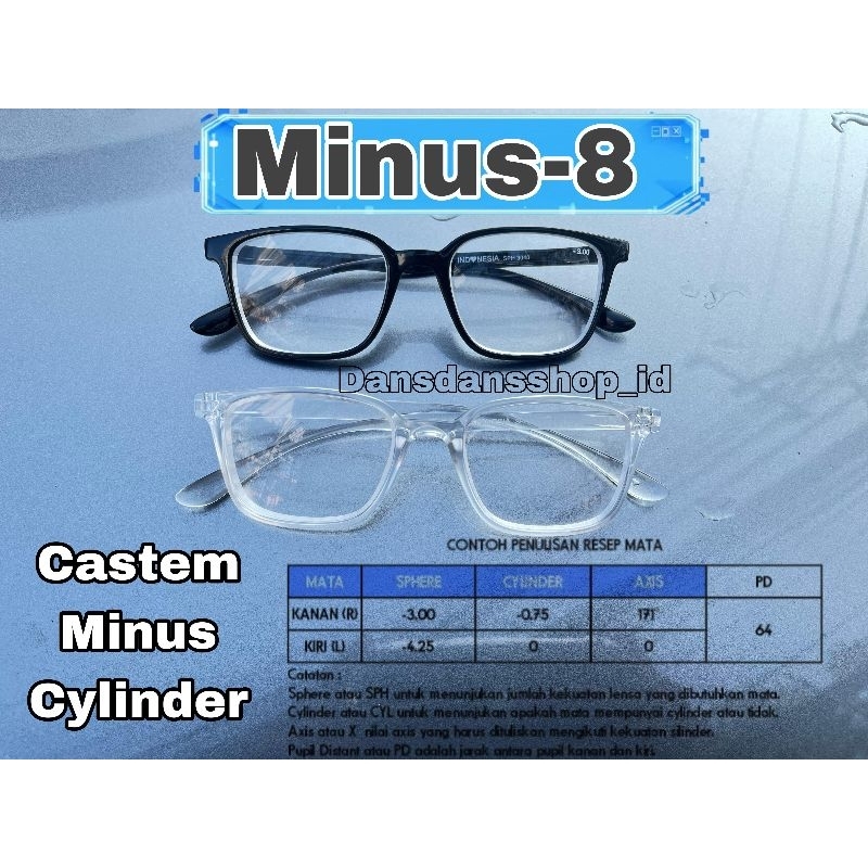 ผงแก้ว MINUS ยาว -0.50 ถึง -10.00 และอาหารที่ปรึกษา