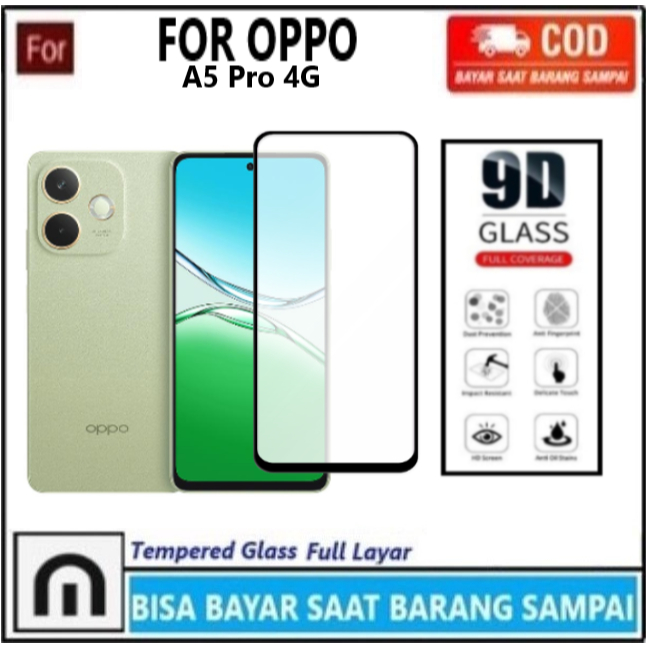 LAYARกระจกนิรภัยOppo A5 Pro 4G A5 Pro 5Gคลุมทั้งหมดAnti-Scratch Glassแบบเต็มหน้าจอป้องกันหน้าจอHpป้อ