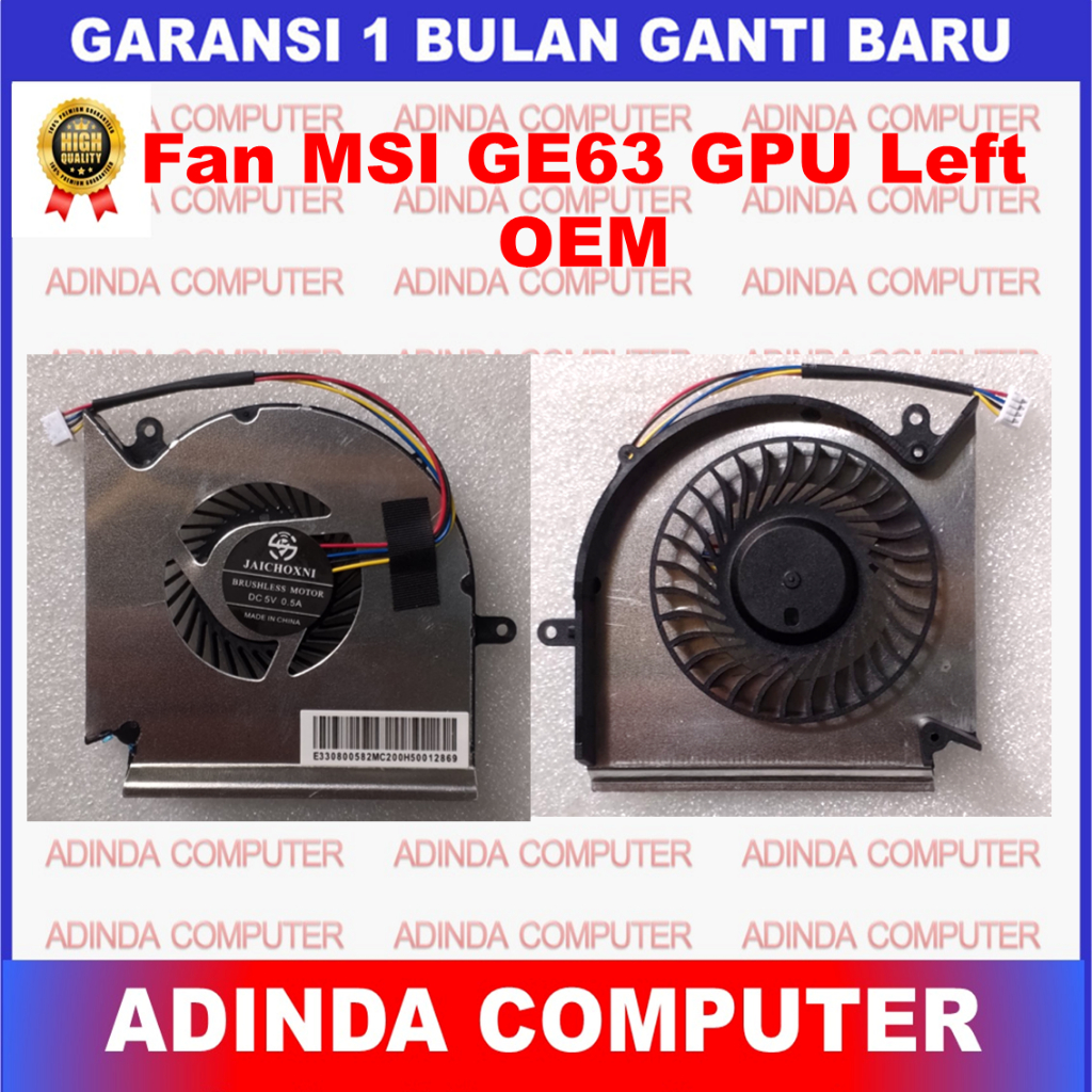 MSI GE63 GP73 GL73 GP63 GE63VR GL63 GV63 GE73 GL73VR GPU ซ้าย OEM พัดลม