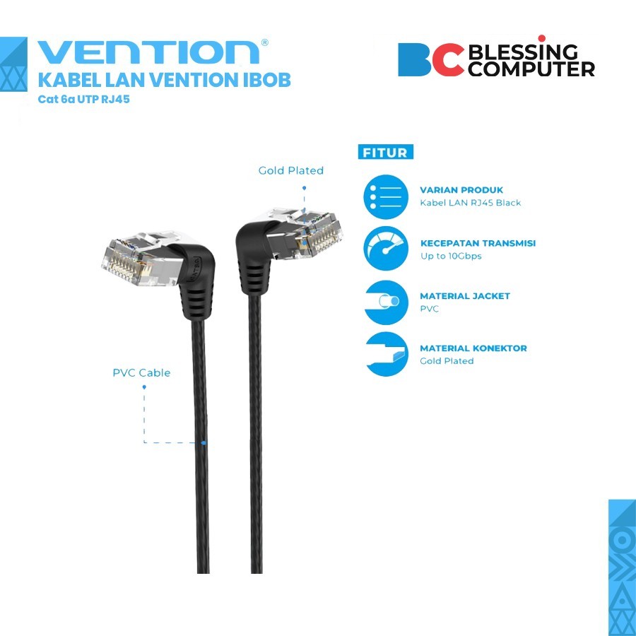 สาย LAN VENTION IBOBF Cat 6a UTP RJ45 1M
