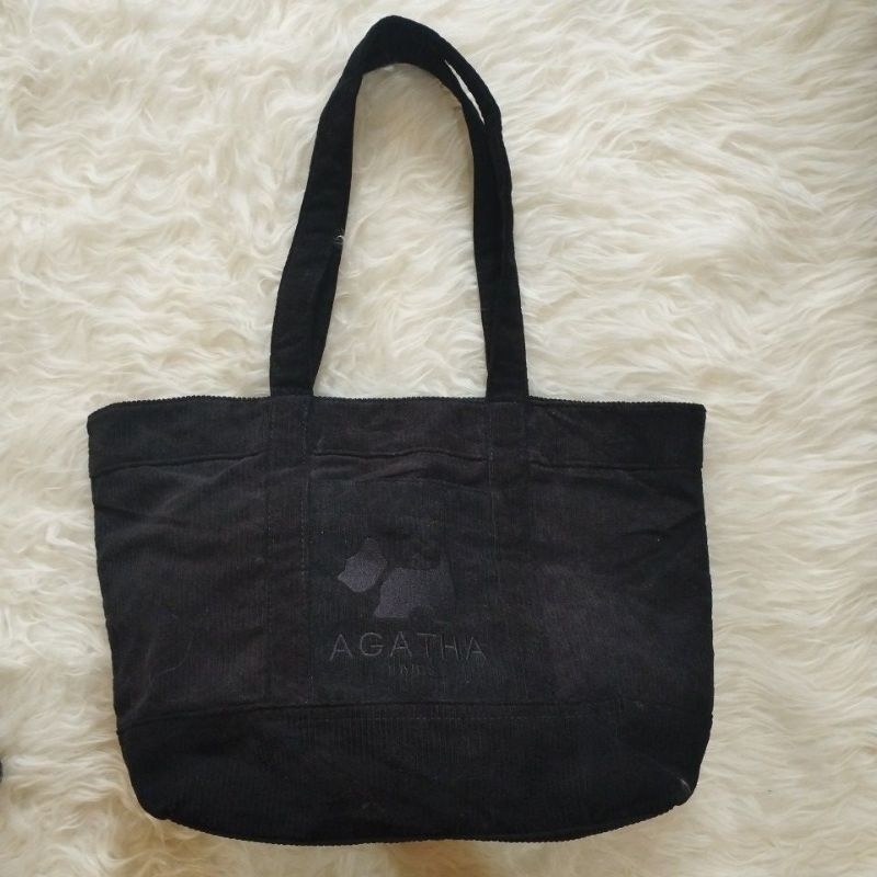 HITAM กระเป๋าโท้ต agatha paris black coduray