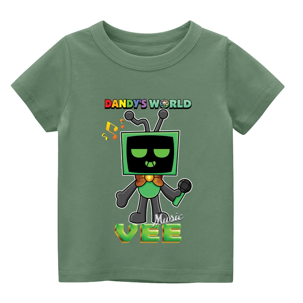 DANDYS WORLD VEE เสื้อยืดแขนสั้นเด็กท็อปส์อายุ 1-11 ปี BAJUMURAH