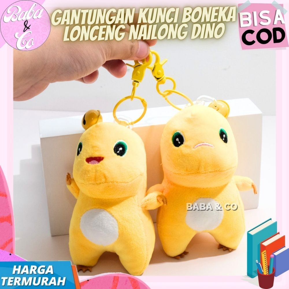GANTUNGAN NAILONG พวงกุญแจตุ๊กตา DINO BELL KEYCHAIN PLUSH DOLL NAILONG DINO BELL UNIQUE CUTE DOLL BA