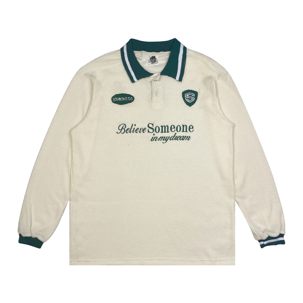 Someone Long Polo Shirt Rugby Cream