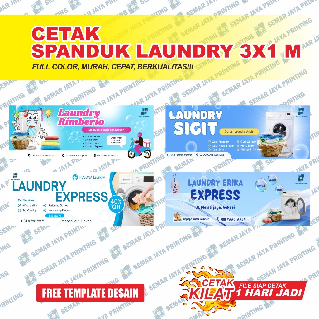 LAUNDRY BANNER ขนาด 3X1 พิมพ์ LAUNDRY BANNER I PRINTING ออกแบบฟรี I LAUNDRY 3X1 M