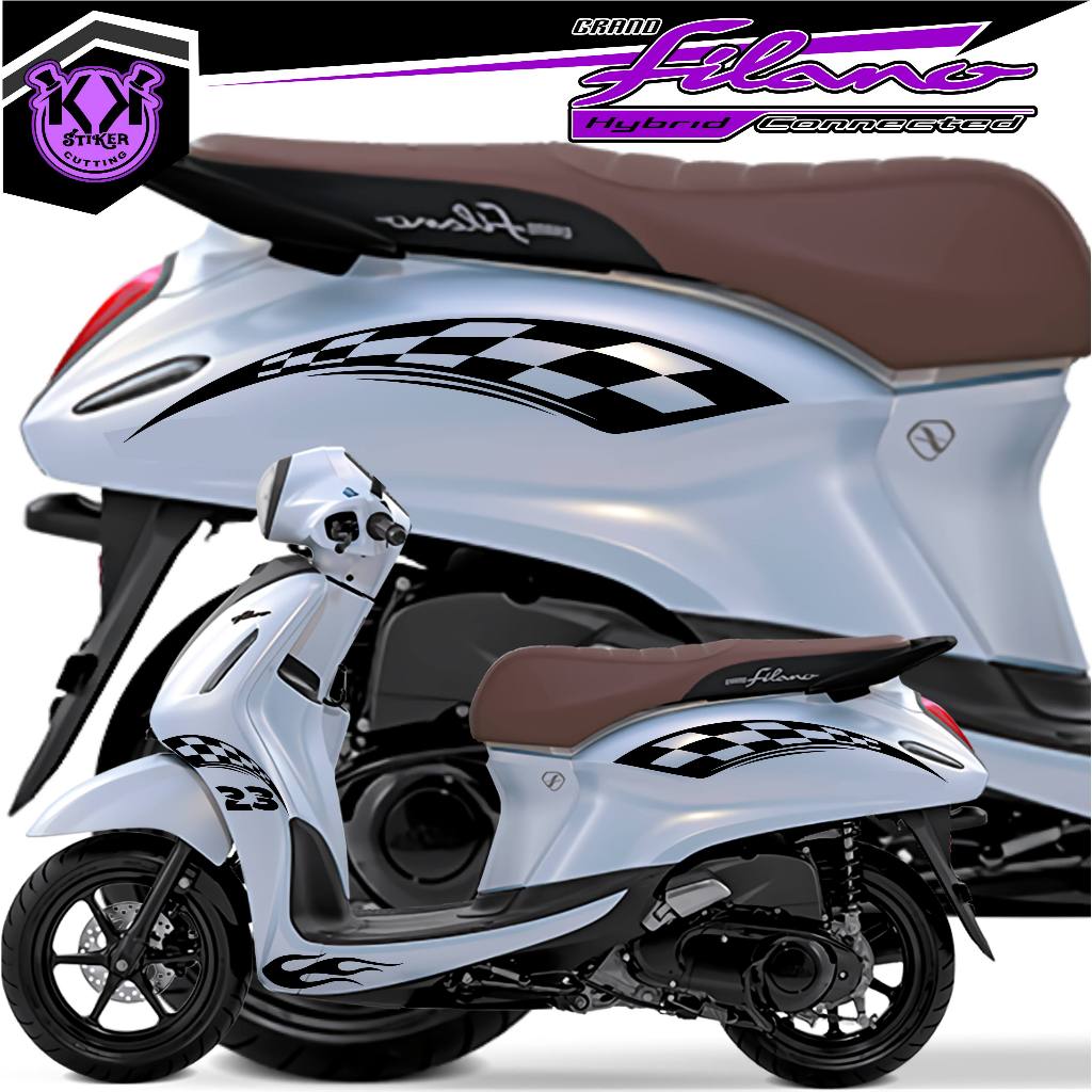 SC.228/สติ๊กเกอร์ตัด/SPRING GRAND FILANO/STICKER GRAND FILANO/LOGO STRIPPING/FIRE สติ๊กเกอร์โลโก้