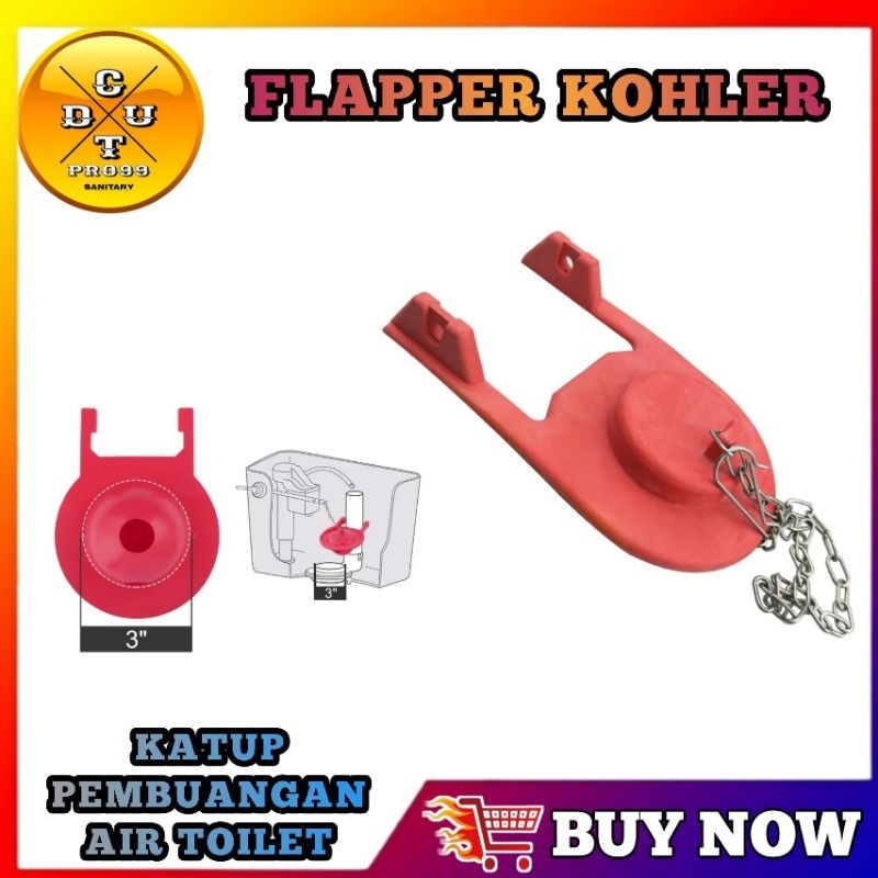 ยางพนัง Kohler Flapper อะไหล่ห้องน้ํา Flush Kohler Closet Flush Tool ยาง Kohler Toilet Flapper / Flo