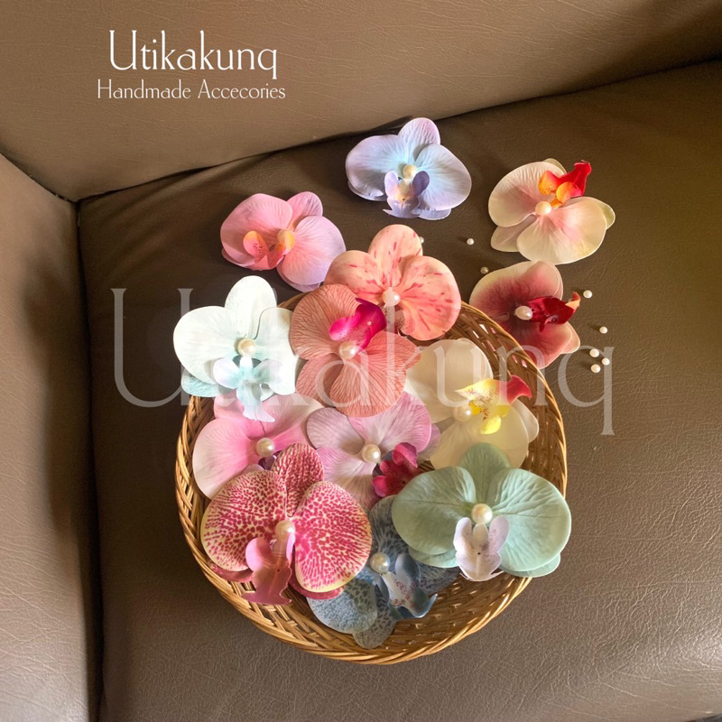 UTIKAKUNQ - READY ORCHID HAIRCLIP 9CM ORCHID FLOWER HAIRCLIP