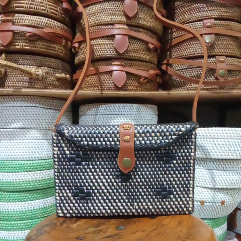 กระเป๋า BLACK MALBORO RATTAN / กระเป๋าสตางค์ MALMBORO สีดํา