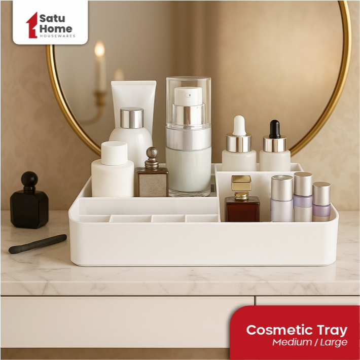 Satu.Home - COSMETIC TRAY/ COSMETIC SHELF/ SKINCARE MAKEUP SHELF/ AESTHETIC SHELF